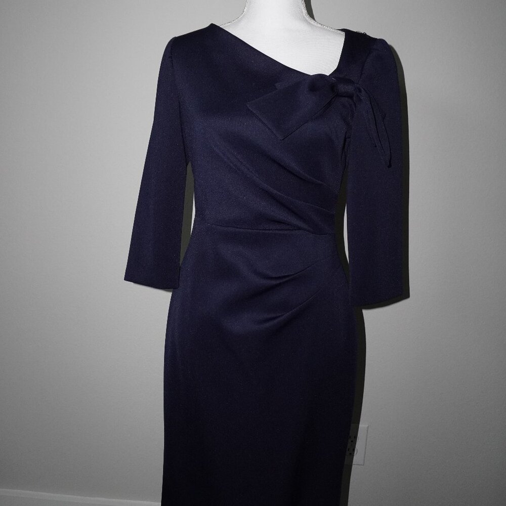 Classic, formal navy blue mother-of-the-bride gown